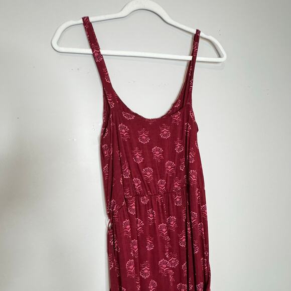 Market & Spruce Sleeveless Red Printed Tie Waist Scoop Neck Jumpsuit Small NWOT - Picture 6 of 9